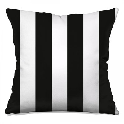 Black White Stripes Double Sided Throw Pillows