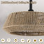 Ventilateur de chambre à coucher 19 po avec suspension à corde avec 4 ampoules, à intensité variable, 7 vitesses, moteur à courant continu réversible