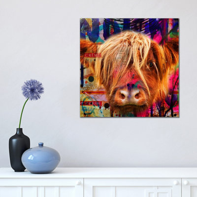 Fancy Cow 1 Piece Wrapped Canvas Wall Art
