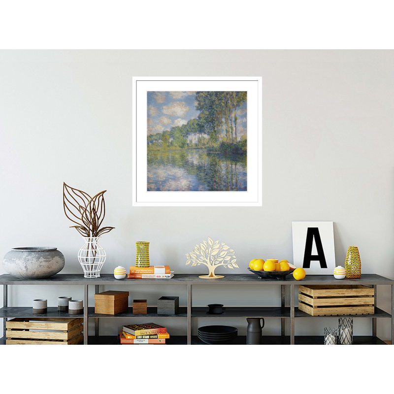 «Poplars on the Epte» par Claude Monet, impression giclée sur cadre, H 33,5 po x l 33,52 po