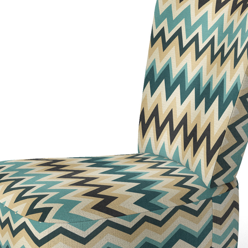 Chaise d'appoint large 27,5 po Roussel, Mélange de polyester bleu sarcelle / jaune