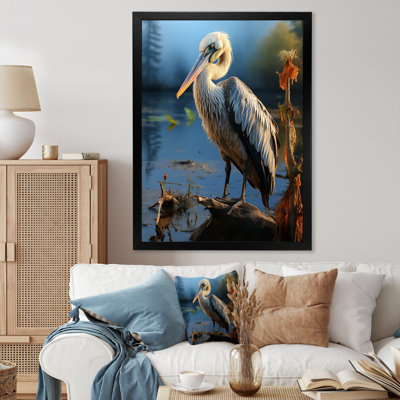 «Avaia Grey Pelican Portrait at Sunrise I», reproduction