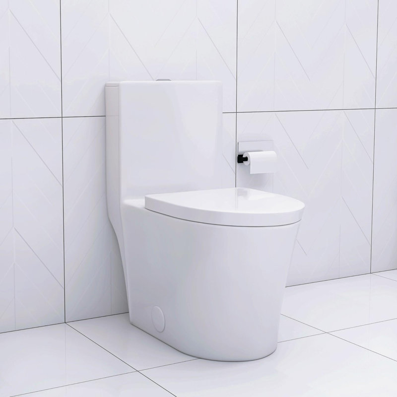 CCJKLO 1,6 gallons GPF allongée confort au sol à proximité de la toilette (siège inclus)