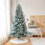 Arbre de Noël vert floqué / givré artificiel avec lumières DEL-914046329