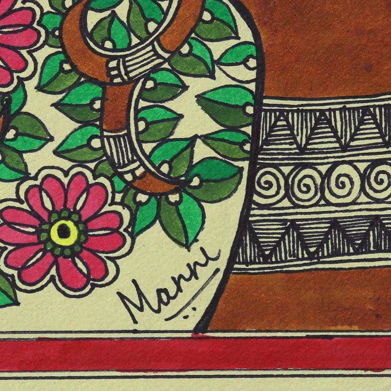 Suspension murale en polyester majestic trio madhubani