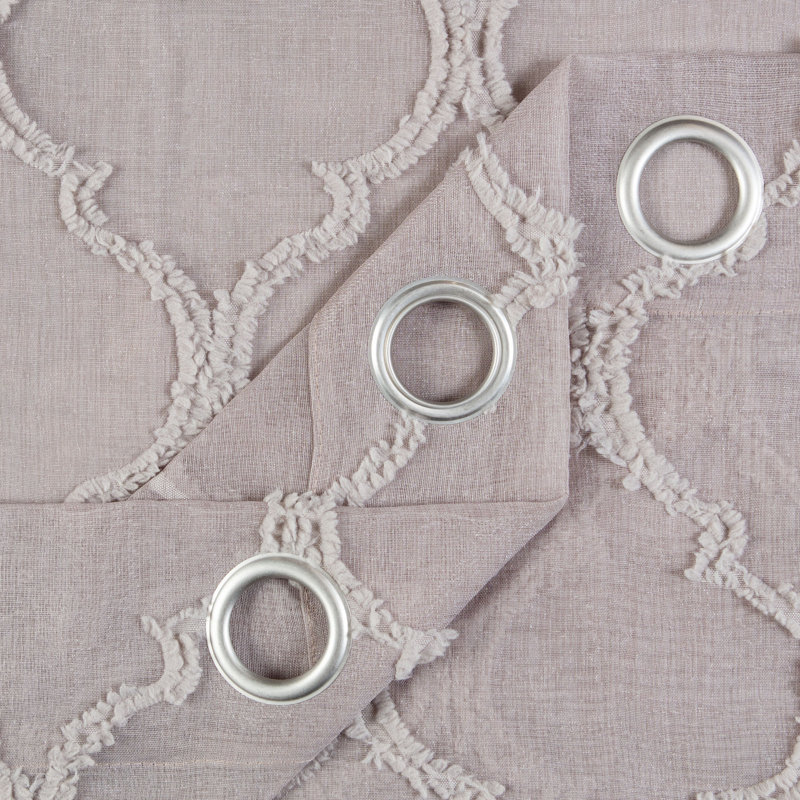 Paire de rideaux transparents avec œillets Ashat, Taupe, L 52 po x L 108 po