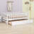 Sturdy Platform Bed With Guardrail And Convenient Trundle-1049671011