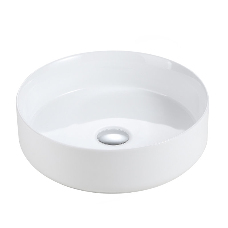 Integrated White Ceramic Basin, Drain NOT Included