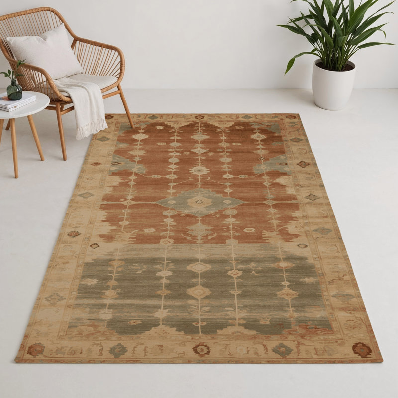 Tapis intérieur et extérieur brun Overdyed, Rectangle 5 pi x 7 pi