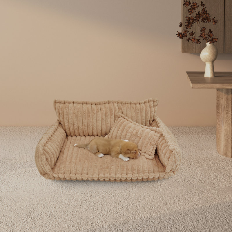 Canapé pour animaux avec housse amovible et lavable Lit pour chien et chat, Brun