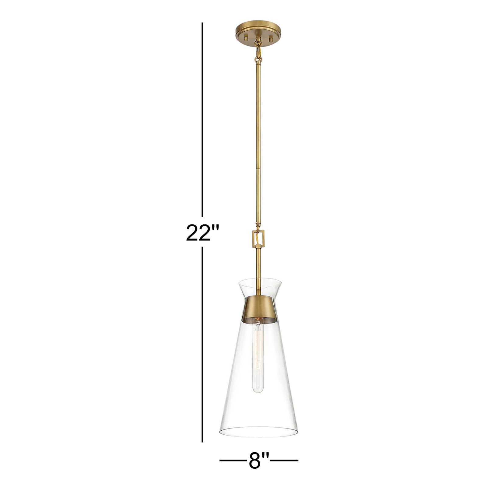 Lakewood 1-Light Pendant, Brass