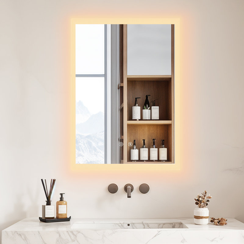 Backlit Led Wall Mirror, 70 cm H x 50 cm W