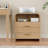 Oak Night Stand With 2 Drawers, Modern Bedside Table With Charging Station, 23.6'' Wide Wood End Table For Bedroom, Curved Profile Design (1PC)-2132676476-2147211487