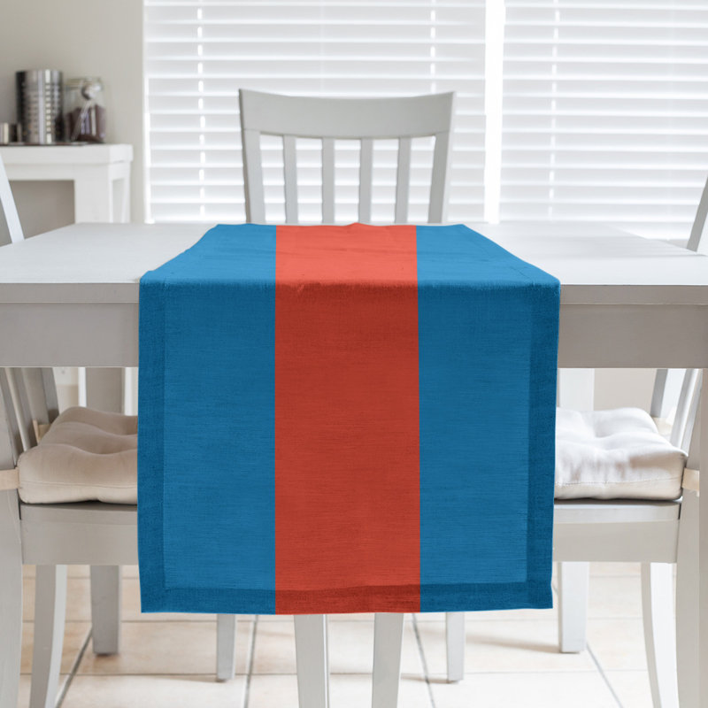 Chemin de table basket Oklahoma City, L 72 po x l 16 po, Bleu / orange / bleu, Polyester sergé