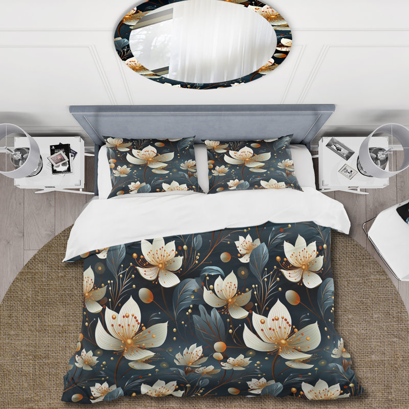 Ensemble de housse de couette Mimose, Housse de couette simple + 1 taie décorative stan