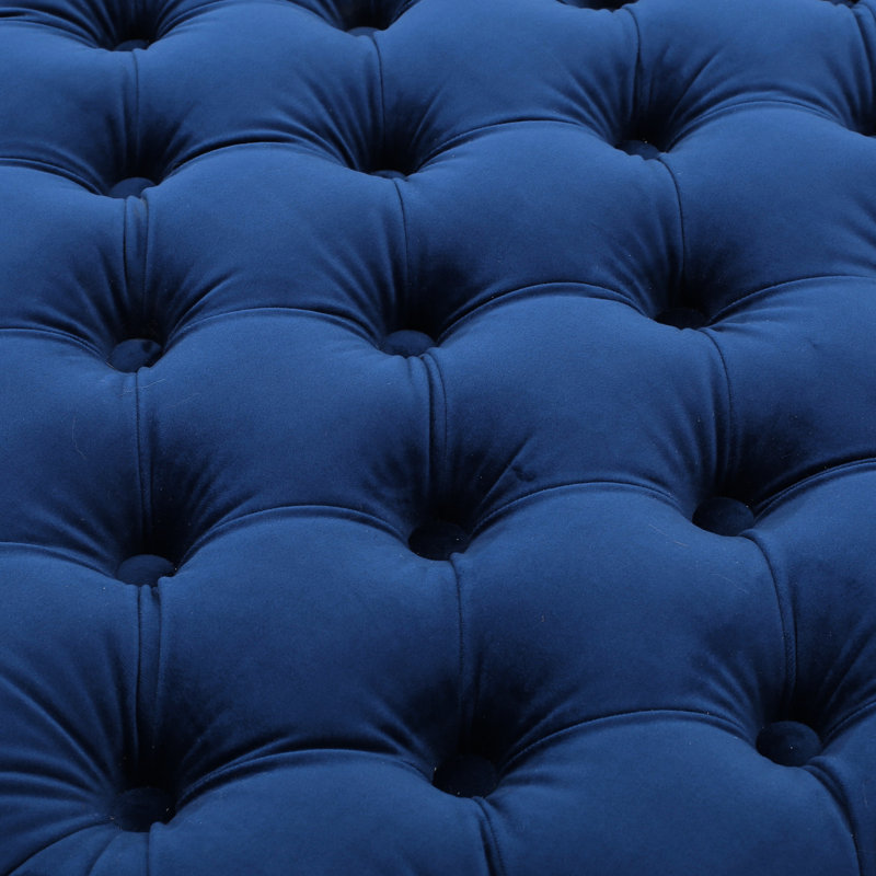 Velours bleu marine avec bouton attrayant - Motif pour un intérieur élégant, Marine
