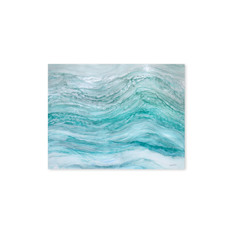 «Neptune's Fury» par Norman Wyatt Jr. - reproduction sur toile, Art mural naturel encadré texturé, H 30 po x l 40 po