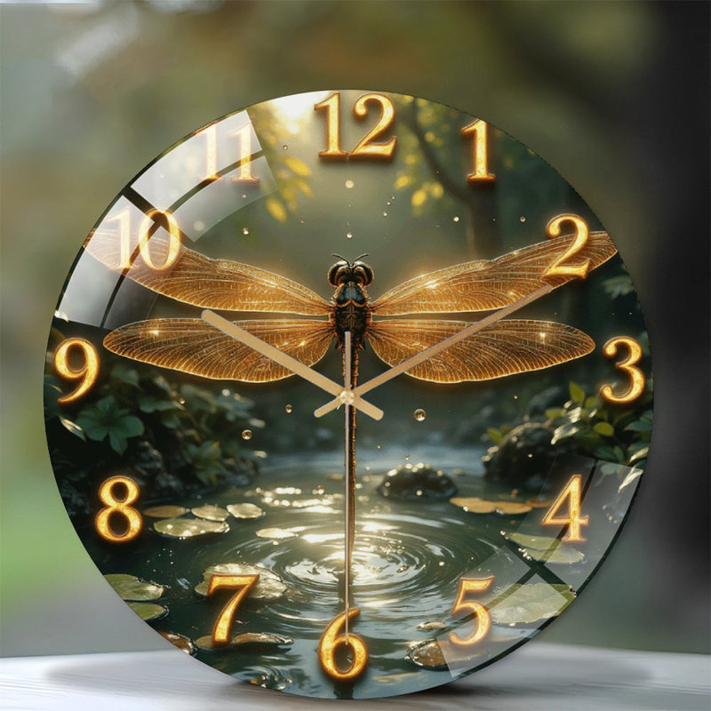 Horloge murale libellule 12 po