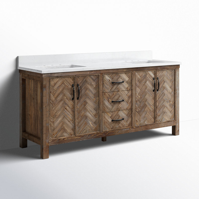 Javier 72" Double Bathroom Vanity Set, Antique Gray