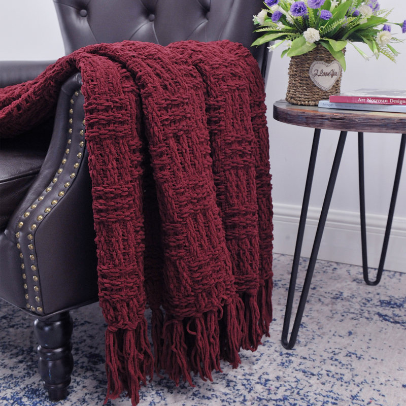 Throw Blanket, Burgundy, 127cm x 152.4cm