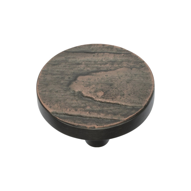 Heritage Brass Cabinet Knob Round Pine Design, 3.8cm