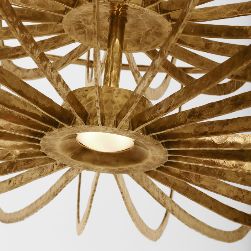 Sean Lavin Sanchi 3-light extra large two tier chandelier in aged iron finish, Polished Antique Brass