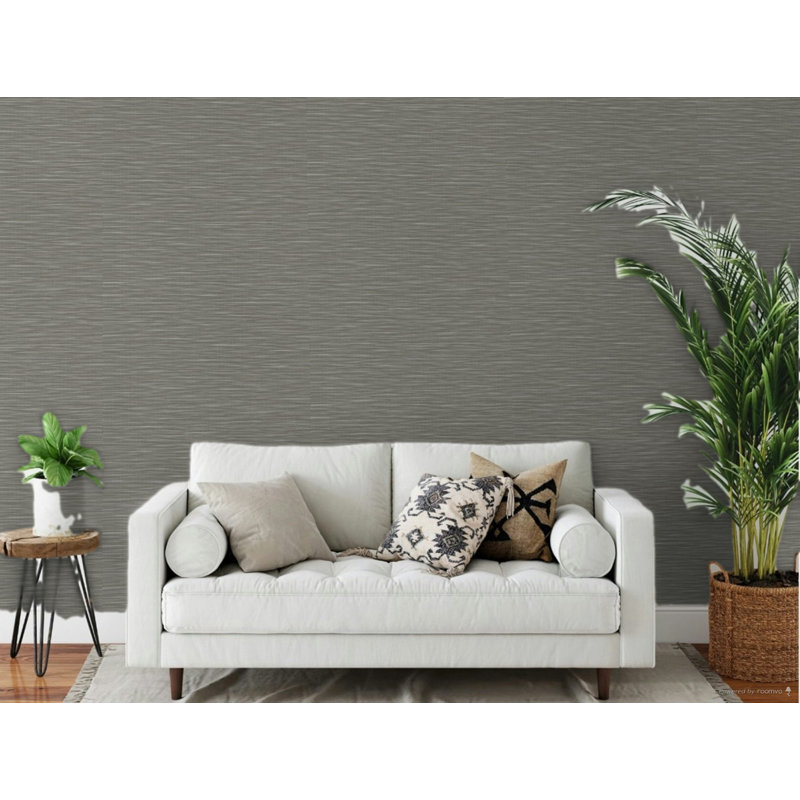 Eden Textured Weave 33' L X 21" W Wallpaper Roll, Brown