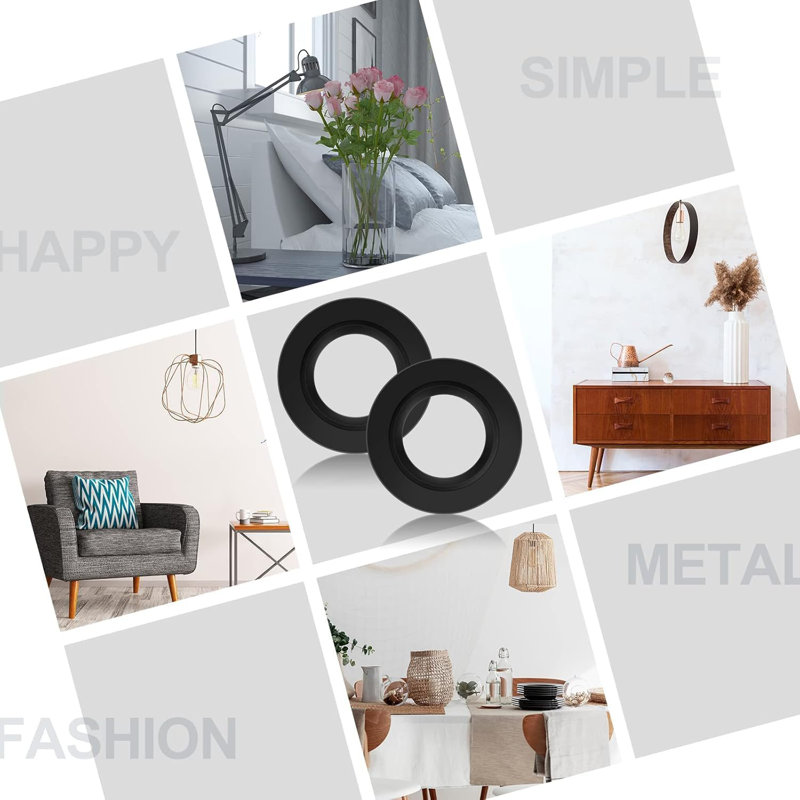 Davanta Metal Lamp Shade Reducer Ring For ES/E27 To BC/B22 Plate Light Fitting Lampshade Lighting Kit, Black