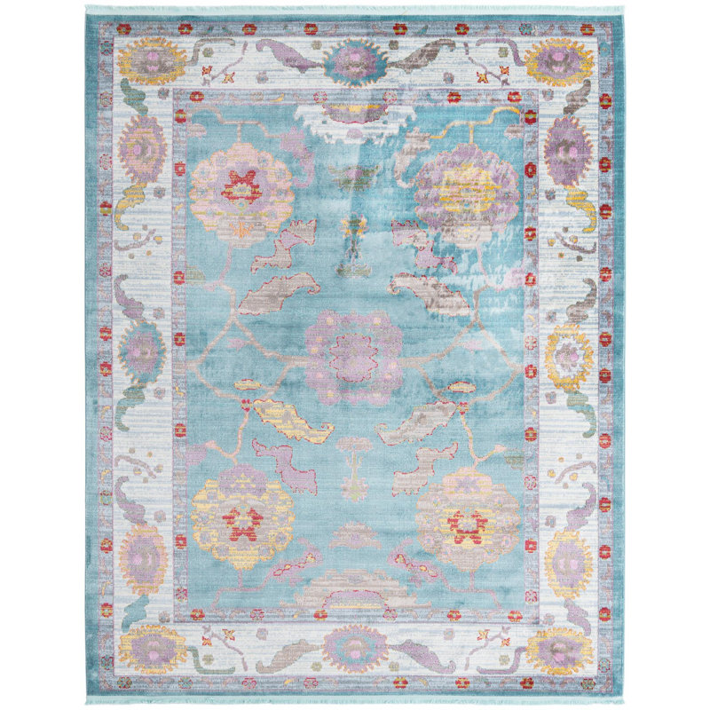 Tapis Paragon_Aqua et bleu, Rectangle 8 pi 2 po x 10 pi