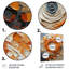Collage abstrait en spirale orange et blanc - Art mural abstrait en métal-1434417850