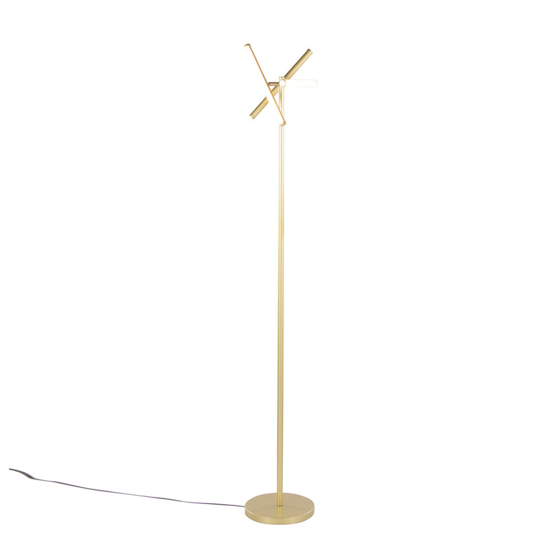 Lampe sur pied pivotante moderne 65 po avec DEL à intensité variable Icicle pour salon et chambre à coucher en métal doré