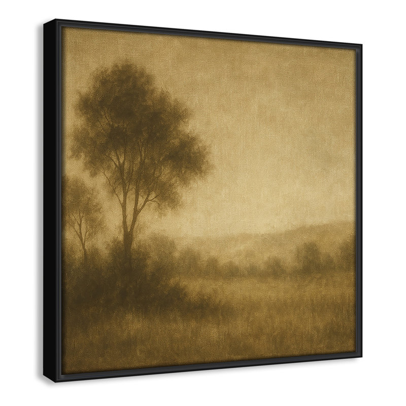 «Quiet Meadow II» par Fredrick Ashcroft, L 13,5 po x H 13,5 po, Toile avec cadre, Cadre flottant noir