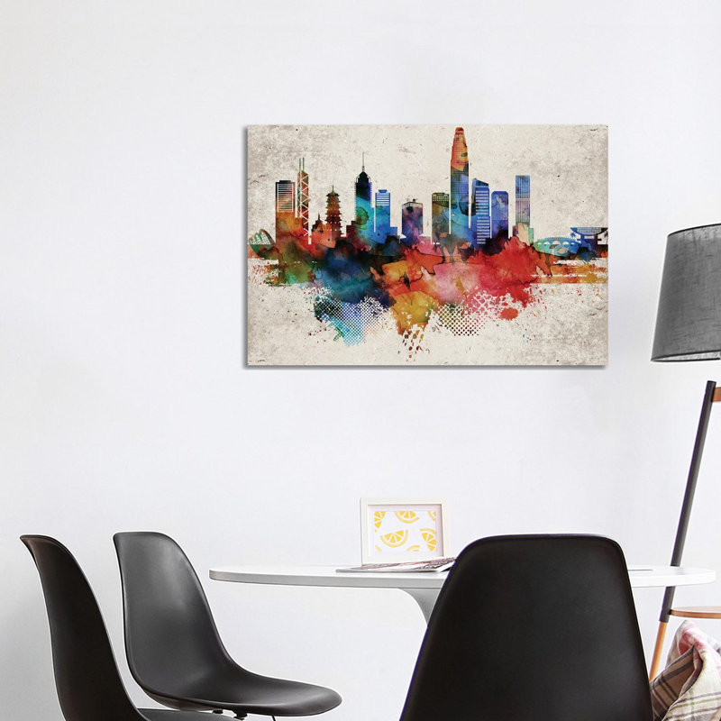 Hong Kong Skyline - Wrapped Canvas Gallery-Wrapped Canvas Giclée, 101.6 cm H x 66.04 cm W x 3.175 cm D