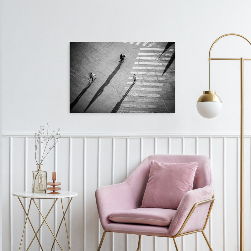" Long Shadows Street Walk Dramatic Abstract Contemporary Zebra City Wall Art Print " by Zhou Chengzhou, H 24 po x l 36 po