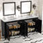 Ensemble de meuble-lavabo 72 po avec lavabos doubles (séparés), lavabos doubles en céramique, portes à fermeture en douceur et tablette réglable - Armoire de rangement espresso rétro pour une organisation élégante de la salle de bain