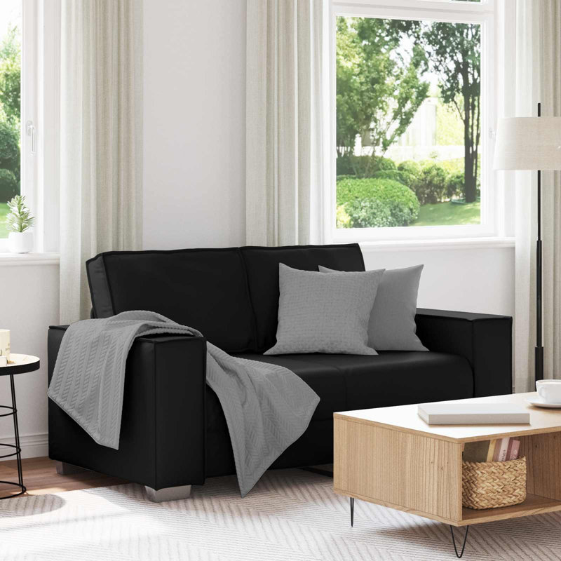 Canapé noir en similicuir vidaXL 62,99 po, H 33,1 po x l 63 po x P 30,7 po