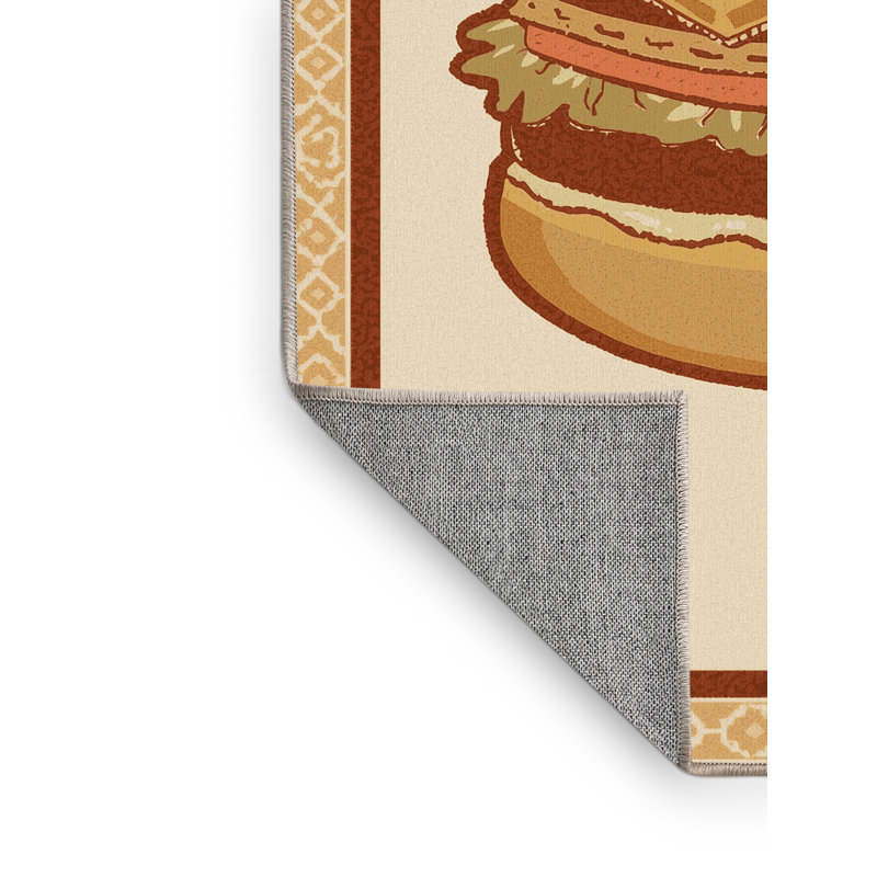 Tapis marocain beige décontracté lavable à la machine Easton Hamburger, 3 X 5