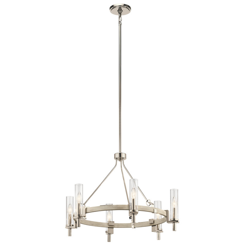 Telan 6 - Light Dimmable Wagon Wheel Chandelier