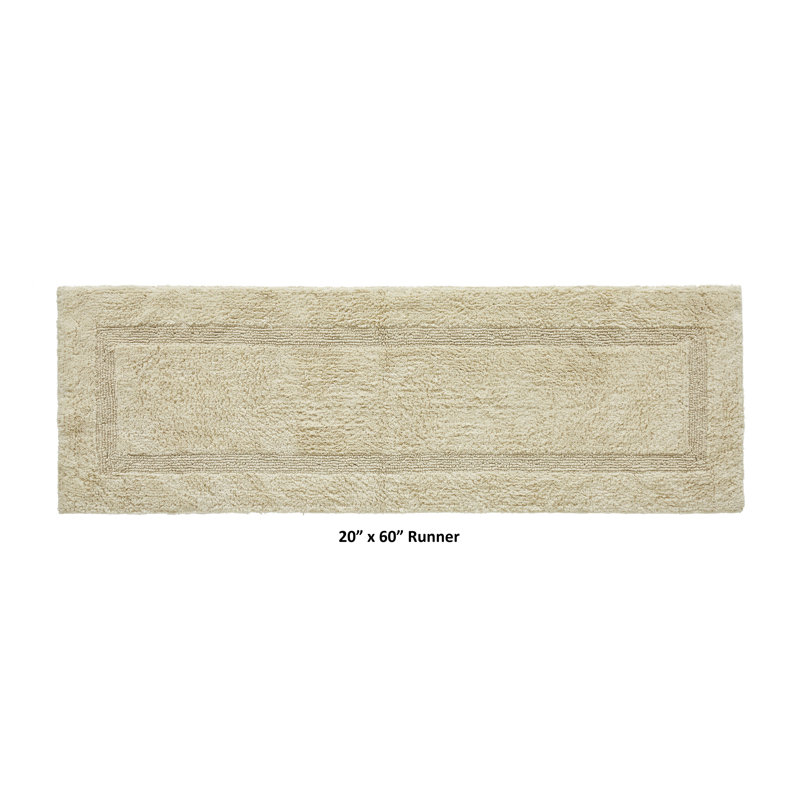 Rozanne Reversible Cotton Bath Rug, Sand, 20" x 60" Runner