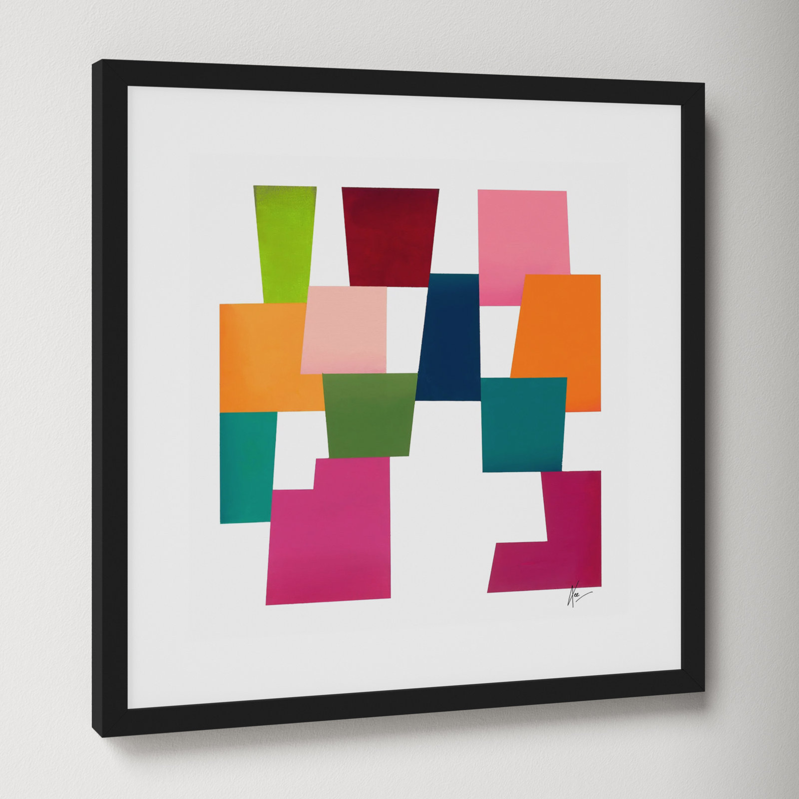 Color Blocks by Lee Lessem, Black, 16" H x 16" W x 1.25" D