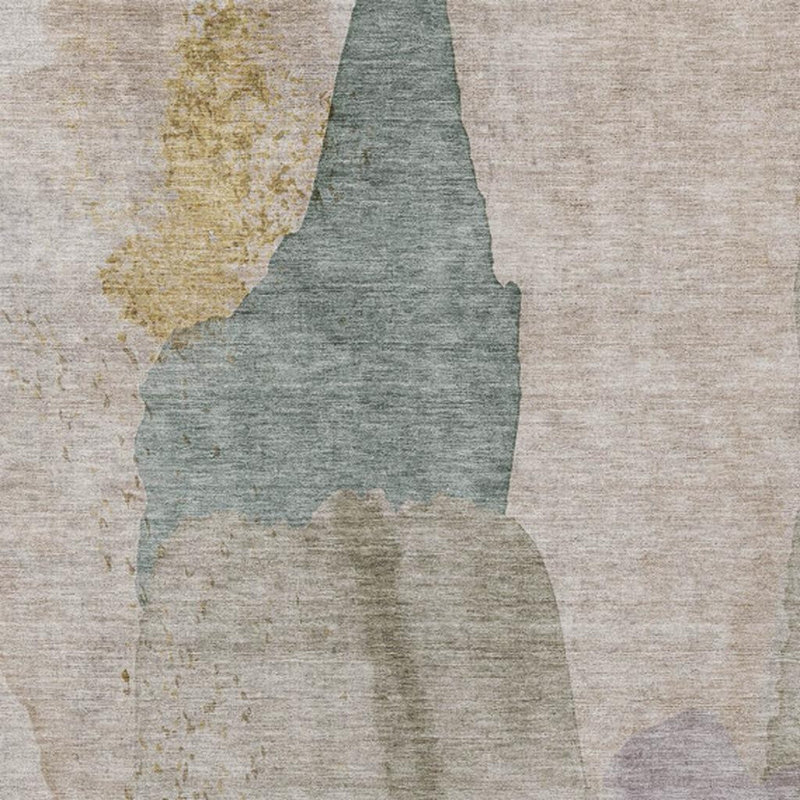 Tapis extérieur lavable abstrait beige et taupe 3 pi x 5 pi