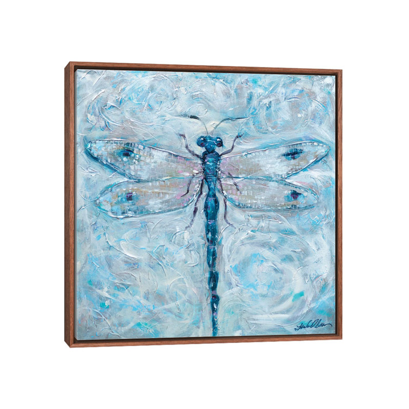 Dragonfly Blues - Framed Wall Art Print, Brown, 26" H x 26" W, Framed Print without Mat