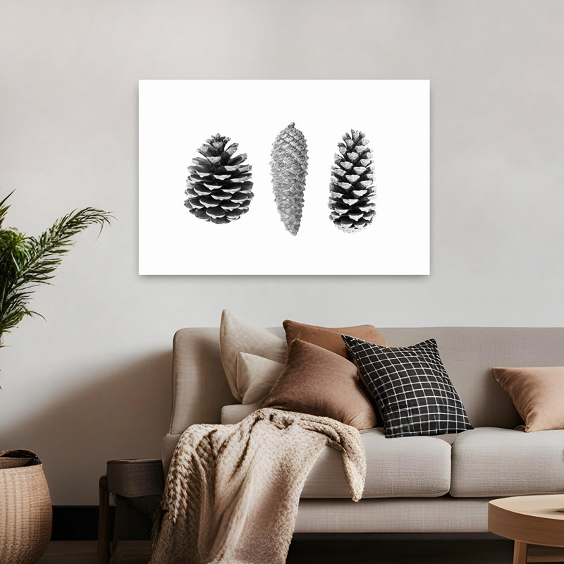 «Pine Cone Study», art mural contemporain abstrait, H 32 po x l 48 po