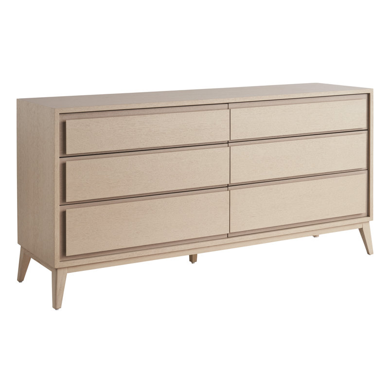 Sunset Key 6 Drawer 70.25" W Solid Wood Double Dresser