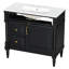 Meuble-lavabo de salle de bain avec lavabo en céramique, armoire de rangement à tiroir rabattable - tablette réglable et organisateur de porte