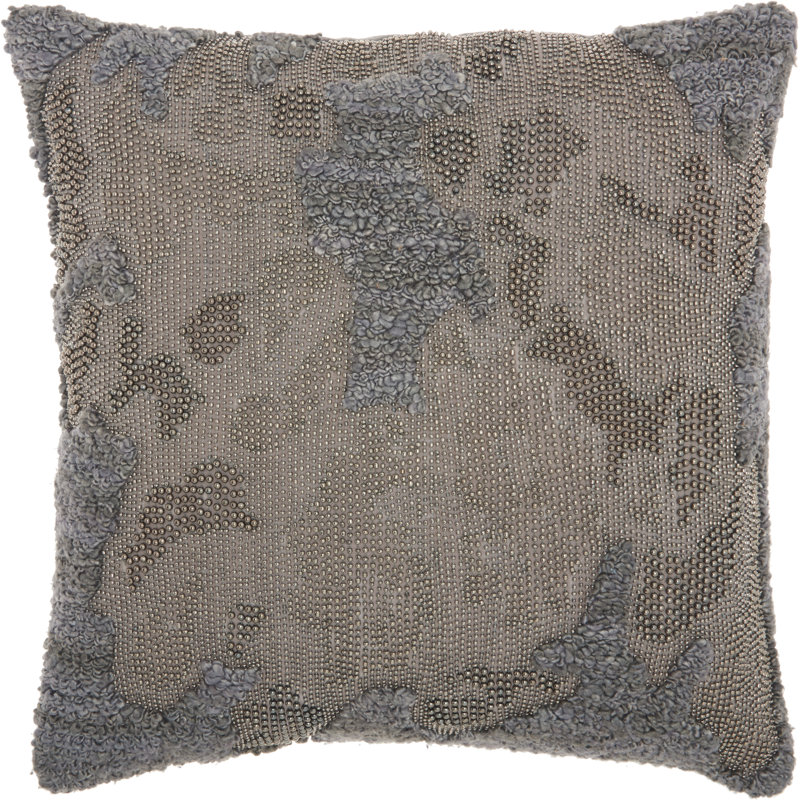 Abstract Cotton Throw Pillow, Charcoal