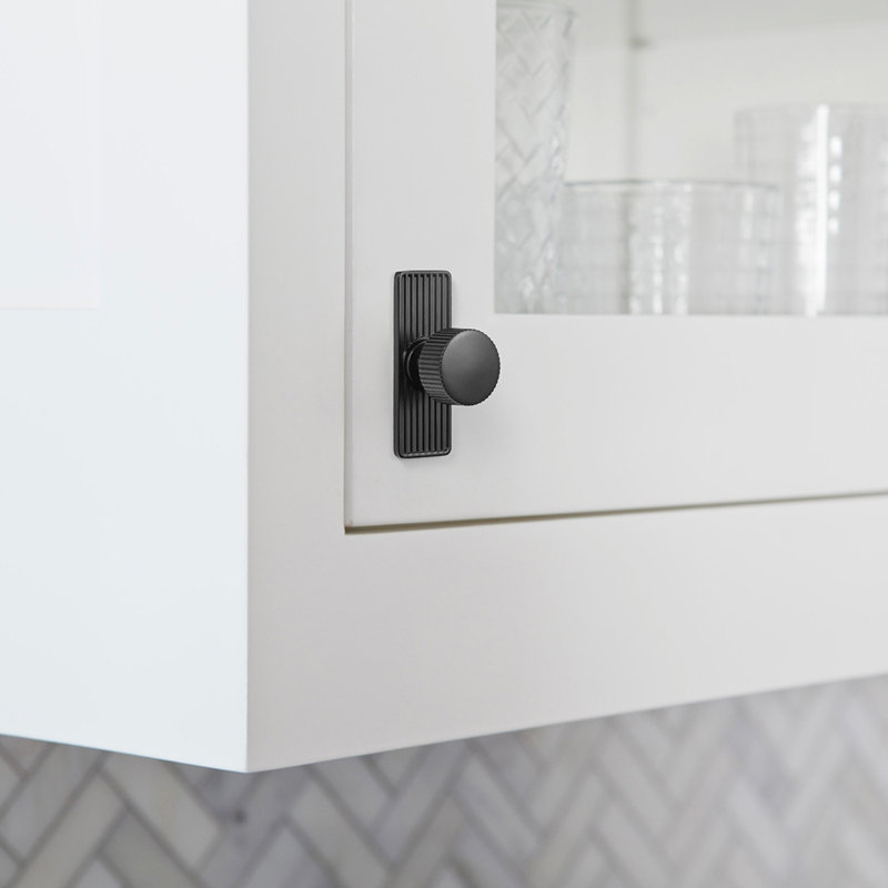 1.1'' Diameter Circle Knob With Backplate, Black
