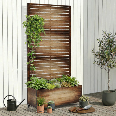 Lit de jardin surélevé en métal avec treillis, jardinière pour légumes et fleurs, boîte à fleurs en treillis pour plantes grimpantes et vignes, lit de jardin surélevé galvanisé