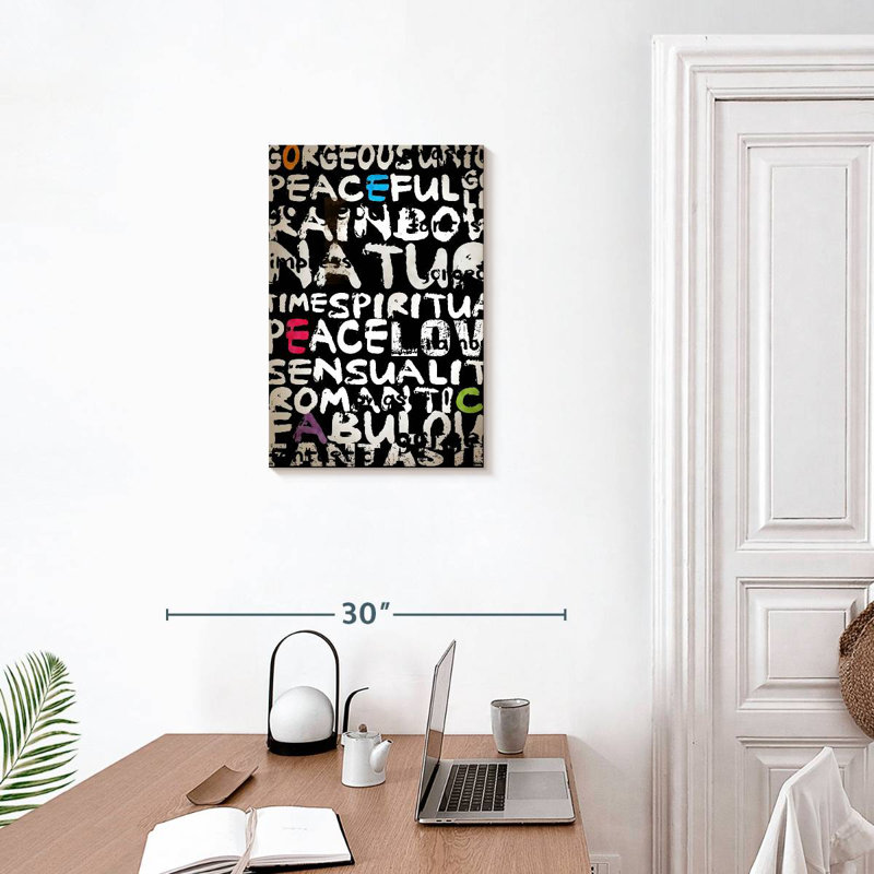 Abstrait de mots III, H 24 po x l 16 po