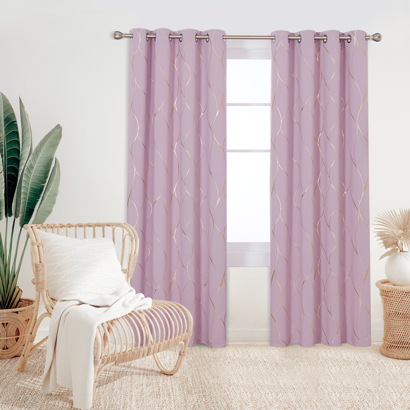 Valmar Blackout Curtain Pair, Pink Lavender, Width 168 x Drop 229cm